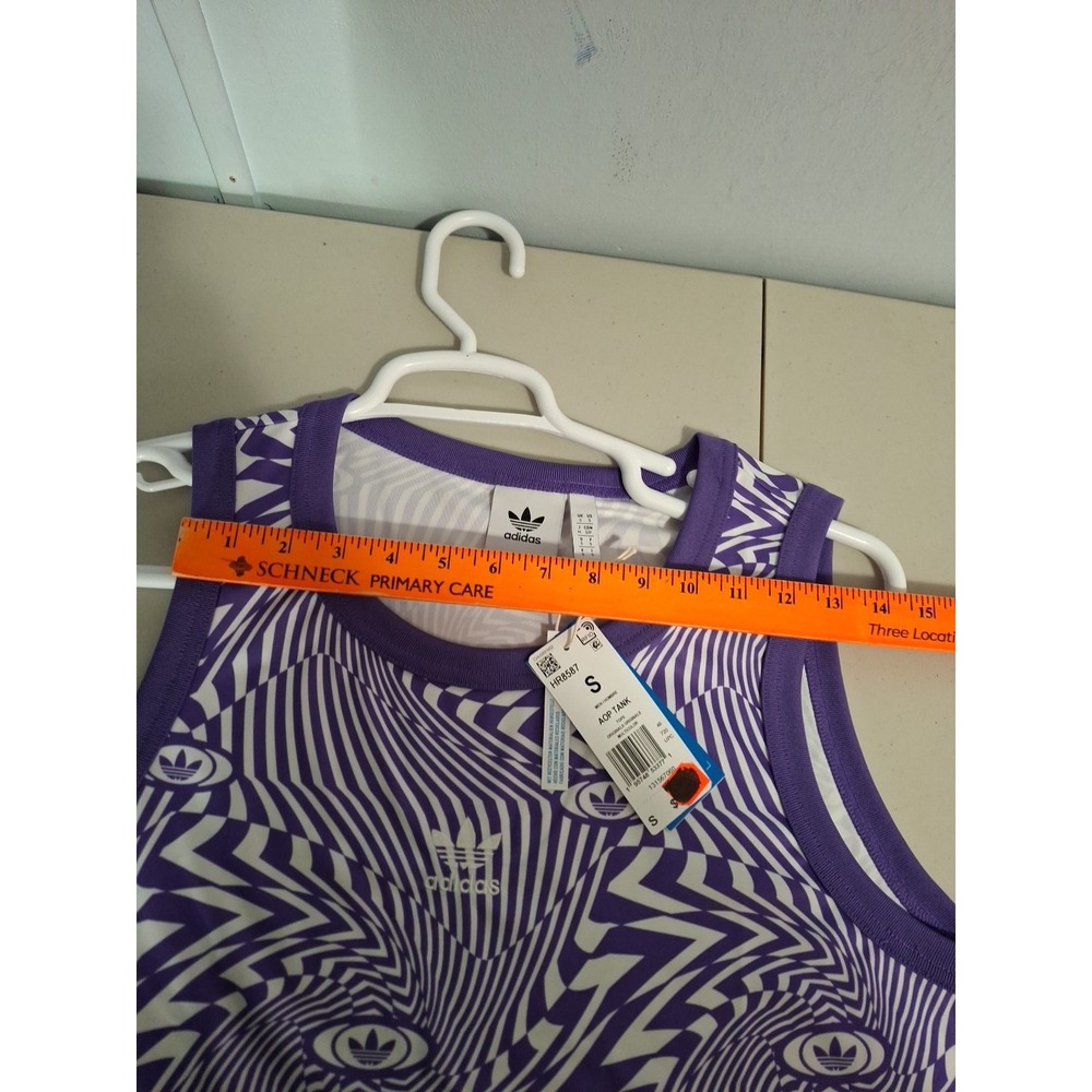 ADIDAS ORIGINALS Vortex Print Tank In Purple/White‎ Small - Picture 7 of 9